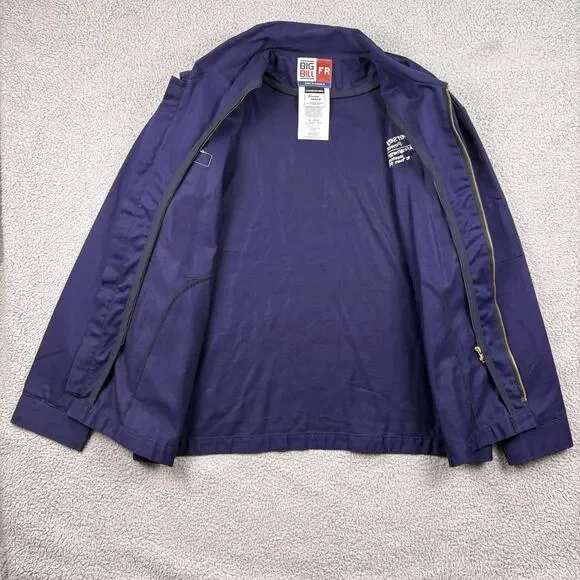 Big Bill Jacket Mens Extra Large Blue FR Indura Flame Resistant Work Wear Navy - Picture 2 of 16